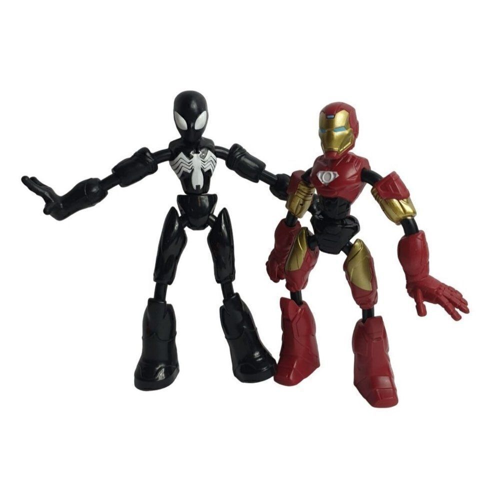 Marvel Bend & Flex Iron Man and Venom Black Suit 6" Action Figures Toys - Picture 1 of 5